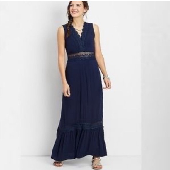 Bailey Blue Women’s V-Neck Maxi Dress Size Small - Picture 1 of 5
